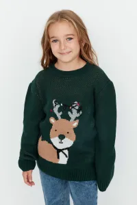 Trendyol Green Patterned Girl Knitwear Sweater #4758310