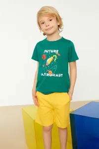 Trendyol Green Printed Crew Neck Boy Knitted T-Shirt #5315476