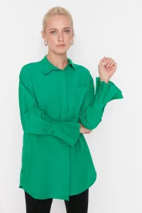Trendyol Green Sleeve Detailed Woven Shirt