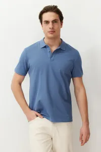 Trendyol Indigo Men's Regular/Normal Fit Textured Polo Neck T-Shirt #9505639