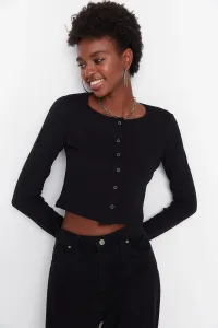 Trendyol Khaki-Black 2-Pack Snap Snap Crop Knitted Blouse #5347569