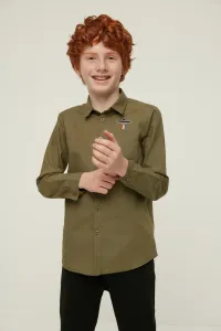 Trendyol Khaki Boy's Woven Shirt with Pockets Embroidered Embroidery #5122220