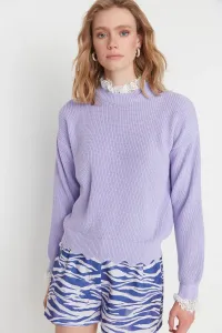 Trendyol Lilac Lace Detailed Knitwear Sweater