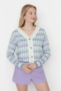 Trendyol Lilac Patterned Knitwear Cardigan #5059851