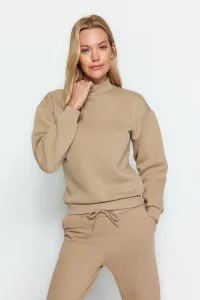 Trendyol Mink Thick, Fleece Inside, Standing Collar Relaxed/Comfortable, Knitted Sweatshirt