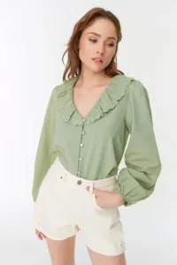 Trendyol Mint Collar Lace Detailed Woven Shirt #4978955