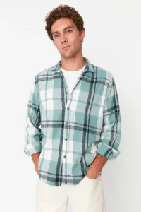 Trendyol Mint Men's Regular Fit Plaid Shirt