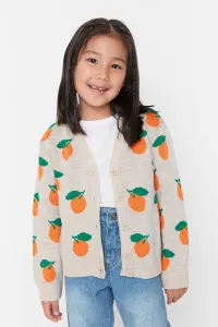 Trendyol Multicolored Jacquard Fruit Patterned Girl Knitwear Cardigan #4750115