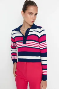 Trendyol Navy Blue Crop Knitwear Sweater #5163394