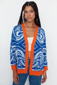 Trendyol Orange Patterned Knitwear Cardigan #800191