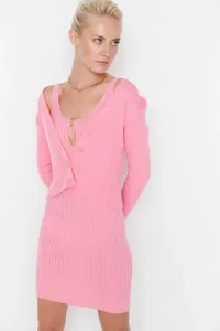 Trendyol Pink Cardigan-Dress Cut Out Detailed Knitwear #4456941