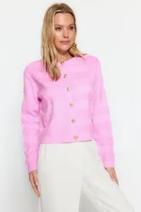 Trendyol Pink Crew Neck Knitwear Cardigan #9581962