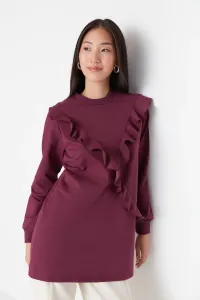 Trendyol Purple Frill Detailed Knitted Tunic