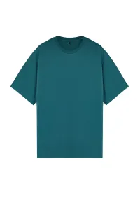 Trendyol Plus Size Emerald Green Regular/Normal Fit Comfy Basic 100% Cotton T-Shirt