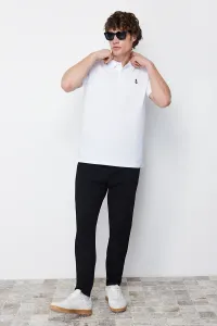 Trendyol White Regular Short Sleeve Textured 100% Cotton Polo Neck T-shirt #7048655