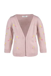 Trendyol Powder Flower Patterned Girl Knitwear Cardigan #756364