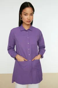 Trendyol Purple Double Pocket Stitch Detail Woven Shirt #5317485