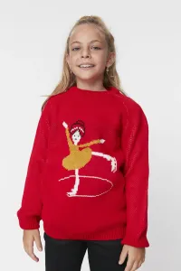 Trendyol Red Ballerina Patterned Girl Knitwear Sweater #4752926