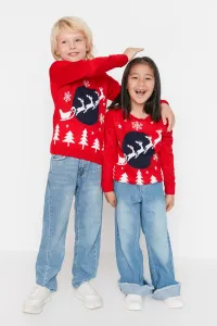 Trendyol Red Jacquard Unisex Kids Knitwear Sweater #5347106