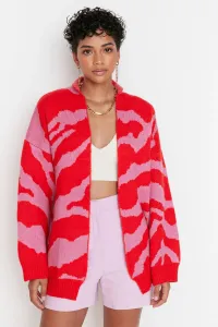 Trendyol Red Jacquard Knitwear Cardigan #4840536