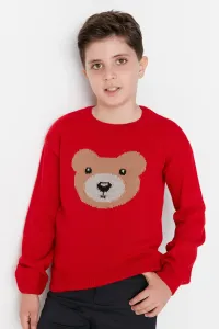 Trendyol Red Jacquard Unisex Knitwear Sweater #5333472