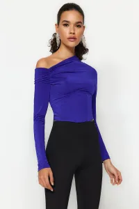 Trendyol Saxe Blue Bodice Detailed Knitted Blouse