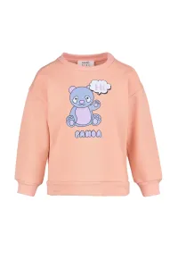 Trendyol Girls' Salmon Printed Knitted Sweatshirt