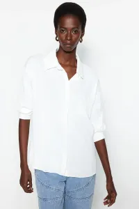 Trendyol Ecru Basic Woven Cotton Shirt