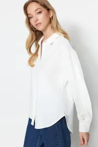 Trendyol Ecru Basic Woven Cotton Shirt #6291620
