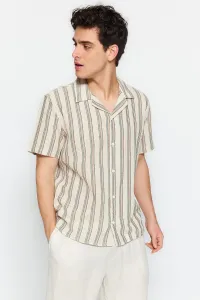 Trendyol Green Men's Premium Regular Fit Striped Shirt