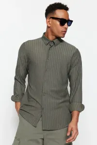 Trendyol Khaki Men's Slim Fit Knitted Long Sleeve Shirts TMMNSS23GO00054