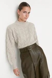 Trendyol Stone Crop Standing Collar Knitwear Sweater