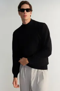 Trendyol Black Men's Regular Fit Half Turtleneck Viscose Soft Limited Edition Basic Knitwear Sweater