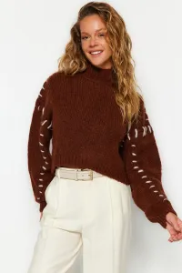 Trendyol Brown Soft Textured Yarn Detailed Knitwear Sweater