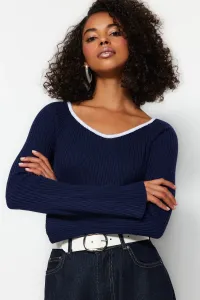 Trendyol Navy Blue Collar Detailed Knitwear Sweater #7474918