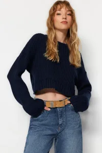Trendyol Navy Blue Super Crop Knitwear Sweater