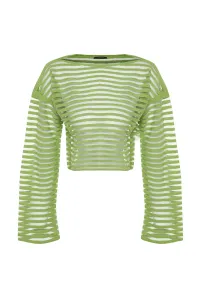 Trendyol Green transparentný pletený sveter