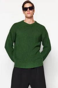 Trendyol Khaki Men's Oversize Fit Wide fit Crew neck Basic Knitwear Sweater