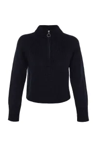 Trendyol Navy Blue Crop Zipper Detailed Knitwear Sweater #6789819