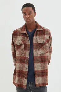 Trendyol Men's Tile Tile Oversize Lumberjack Plaid Shirt