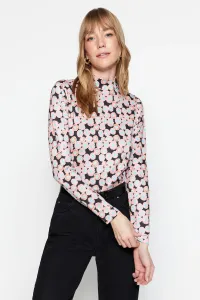 Trendyol Black Floral Pattern Knitted Body Tunic