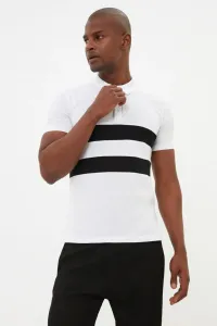 Trendyol White Paneled Polo Neck T-shirt #4971047