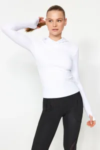 Trendyol White Ribbed Thumb and Back Window/Cut Out Detailed Sports Blouse #8233776