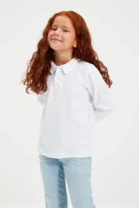 Trendyol White Unisex Knitted Polo Neck T-shirt #4762735