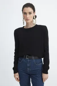 Trendyol X Zeynep Tosun čierne polstrovanie detailný sveter