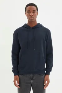 Trendyol Basic Navy Regular/Regular Fit Hooded Kangaroo Pocket Sweatshirt #4745484