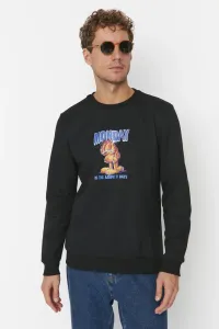 Trendyol Black Men's Regular Fit Crewneck Garfield Licensed Sweatshirt #5246500