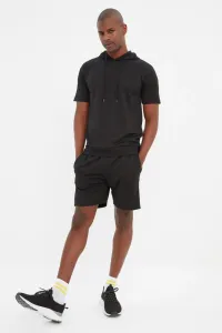 Trendyol Black Men's Regular/Regular Fit Hooded, Shorts and Tracksuit Set #4843595
