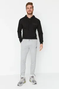 Trendyol Gray Melange Men's Slim Fit Rubber Leg Knitted Sweatpants