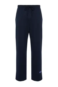 Trendyol Navy Blue Oversize/Comfort Fit Elastic Waist Leg Labeled Sweatpants
